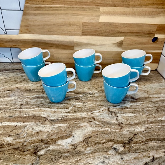 Vintage Mikasa Blue Point Pattern Cera Stone #3995 Flat Coffee Tea Cup Mug 6 oz - Picture 3 of 9